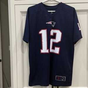 NFL Patriots Team Apparel New England Patriots #12 Tom Brady  jersey Youth XL